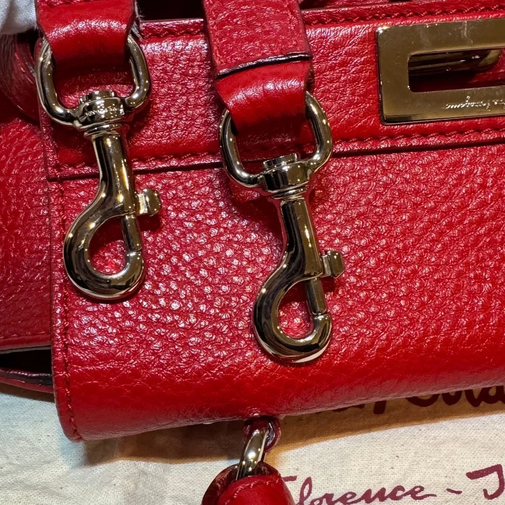 Salvatore Ferragamo Grained Calfskin Sofia Satchel